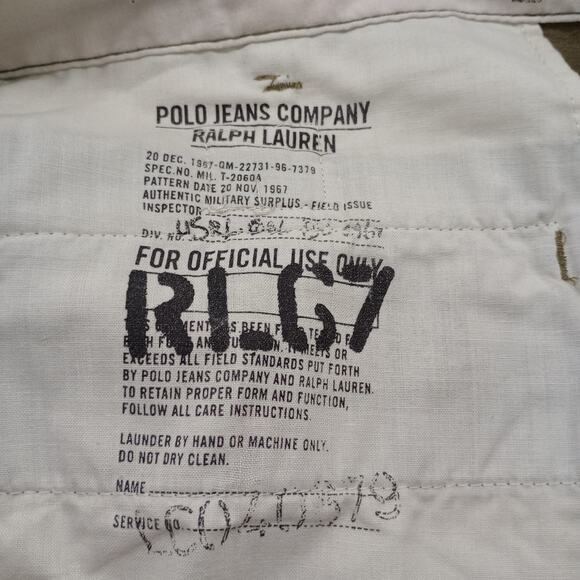 VTG Polo Jeans Ralph Lauren Pants Mens 31x30 Military PJC RL67 Relaxed Khaki - Picture 6 of 8